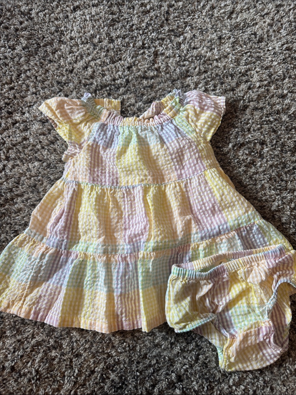 Tucker Tate Pastel Multi-Color Seersucker Dress with Bloomers